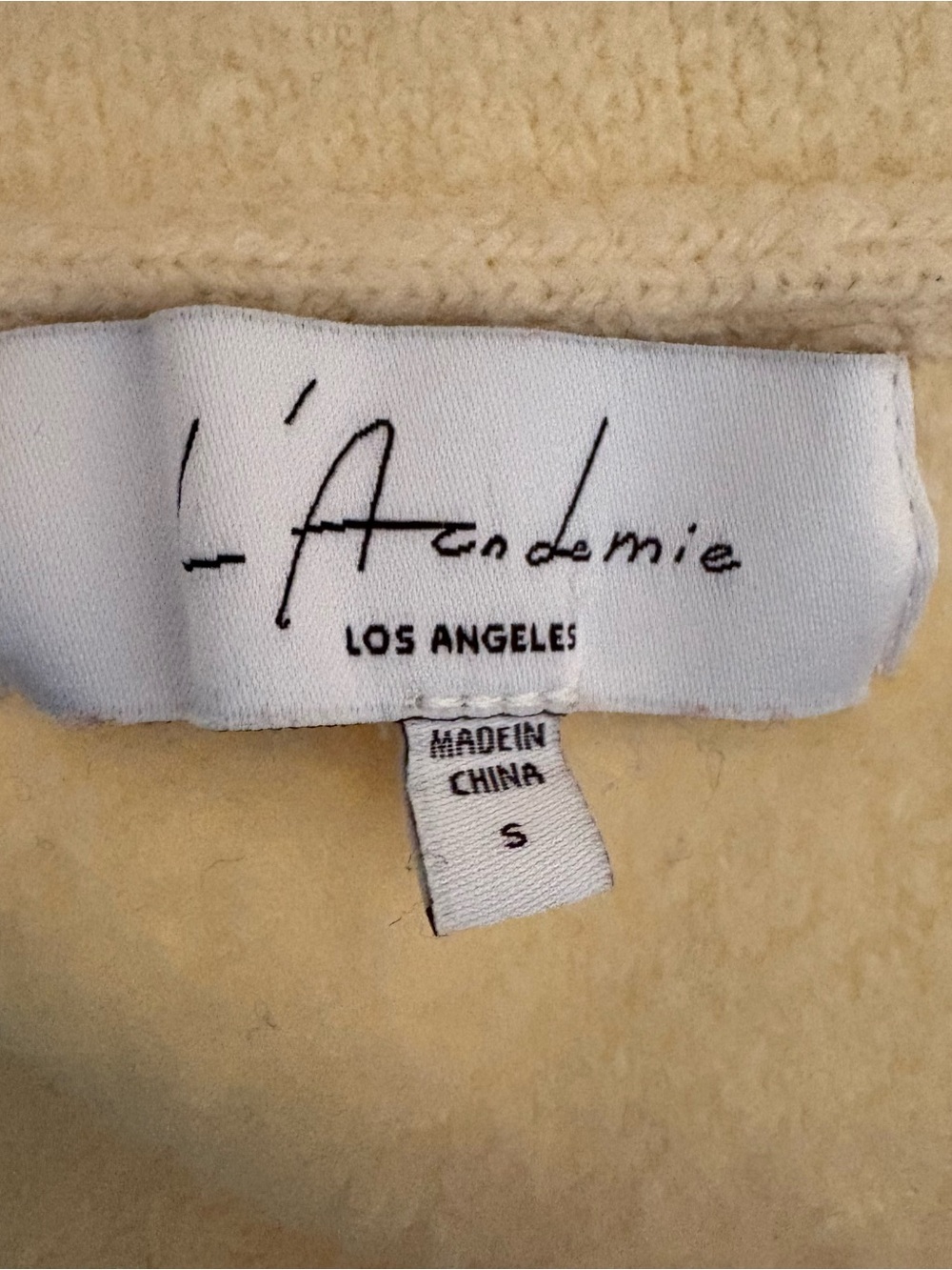 L’Academie London Cardigan Cream Knit Sweater Women’s Size Small Soft Minimalist - Picture 13 of 15